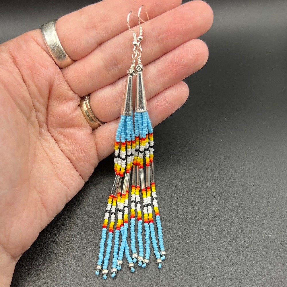 Beaded Fringe Tassel Earrings